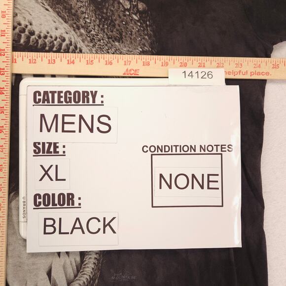 The Mountain T Rex Short Sleeve Crew Neck Graphic T Shirt Mens Size XL Black - Picture 9 of 11